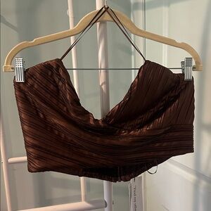 Brown Pleated Bustier 🔝